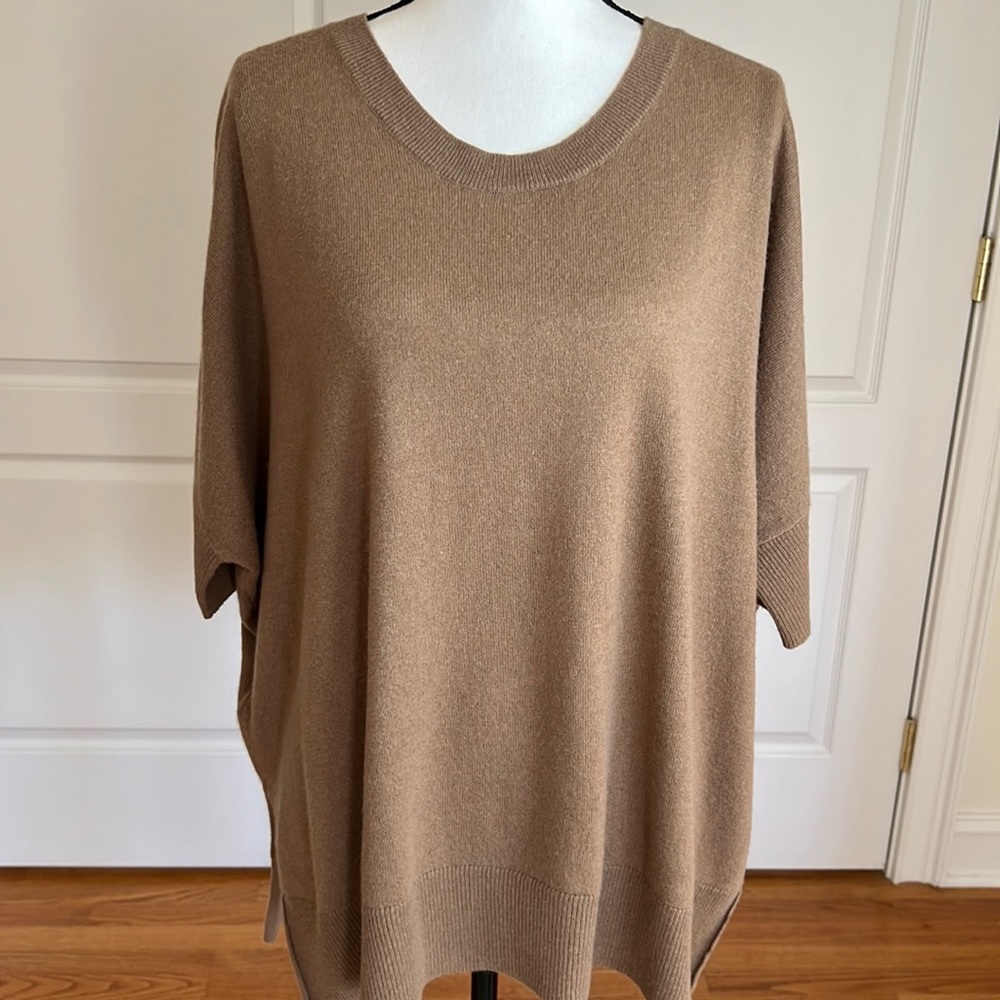 BCBG 100% cashmere dolman sleeve camel color sweater